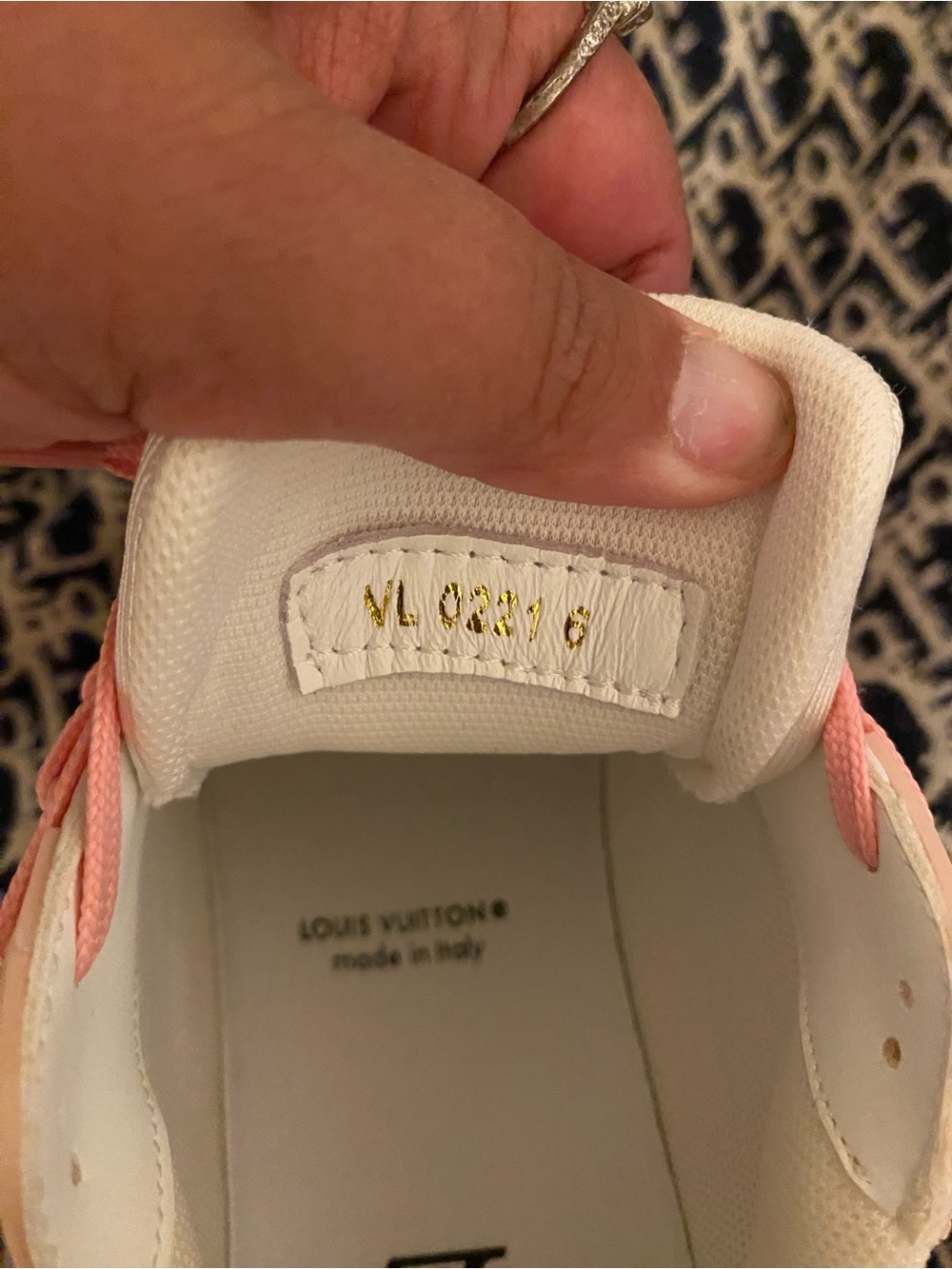 Louis Vuitton Pink and White Women's Sneakers - Picture 8 of 9